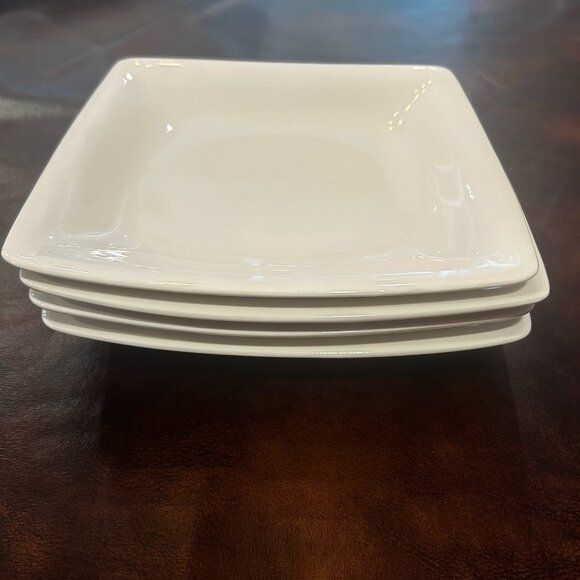 NWOT Sam & Squito  White Square Salad Dessert Plates Set of 4 - Picture 12 of 13